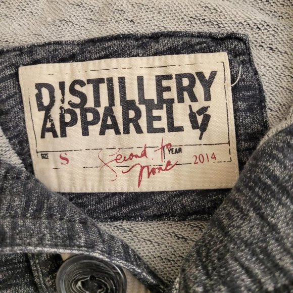 Distillery Apparel grey distressed look hoodie. Size S - Picture 2 of 3